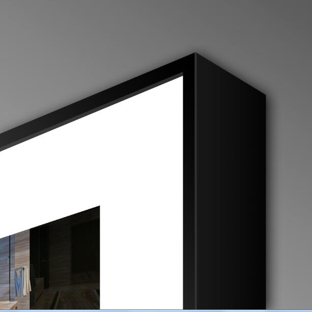 led mirror with black frame