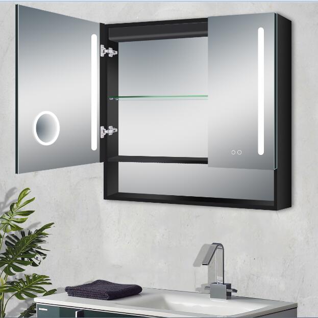 double door medicine cabinet with led