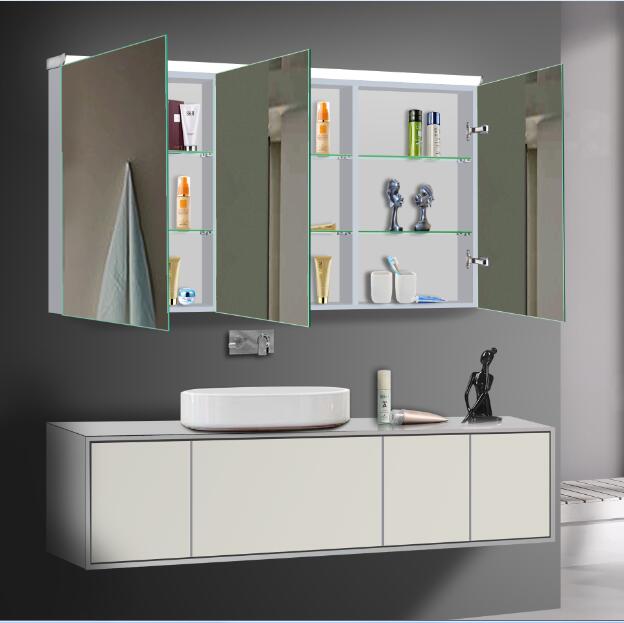 wall-mounted double door mirror cabinet